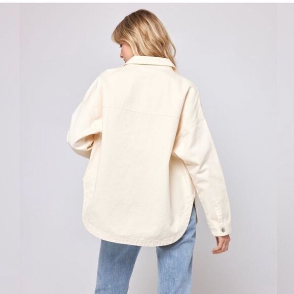 NWT L*Space women's Winslow Jacket size medium in cream color with snap closure - Picture 3 of 12